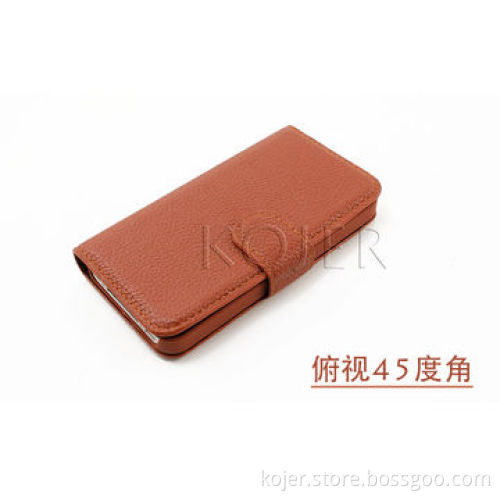 Leather Flip Smartphone Cases, Suitable for iPhone 5, with Plastic Shell Inside
